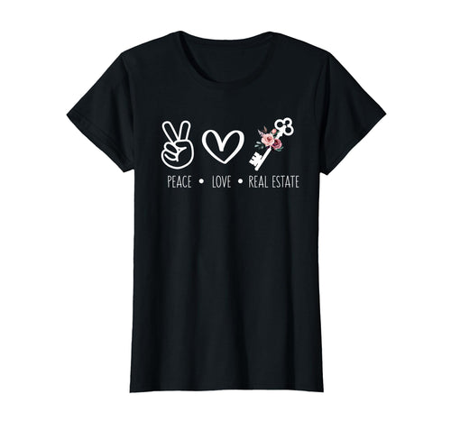 Peace Love Real Estate Agent Funny T-Shirt - Aesthetic Graphic Unisex - T-Shirt, Sweatshirt, Hoodie