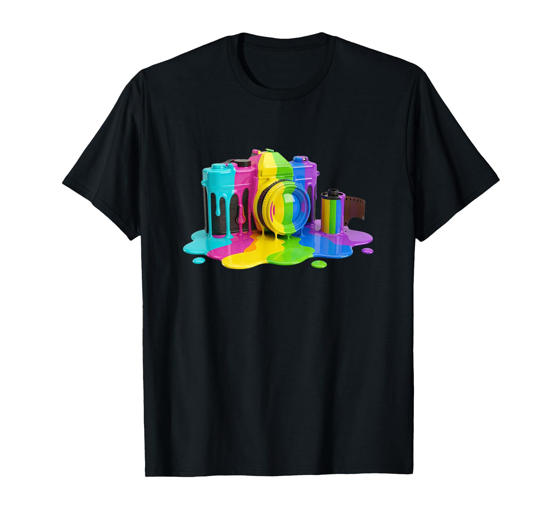 Photo Camera Fluid Colorful Paint T-Shirt - Fun Novelty Design Unisex - T-Shirt, Sweatshirt, Hoodie