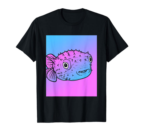 Vaporwave Puffer Fish Aesthetic Pastel T-Shirt - Fun Novelty Design Unisex - T-Shirt, Sweatshirt, Hoodie