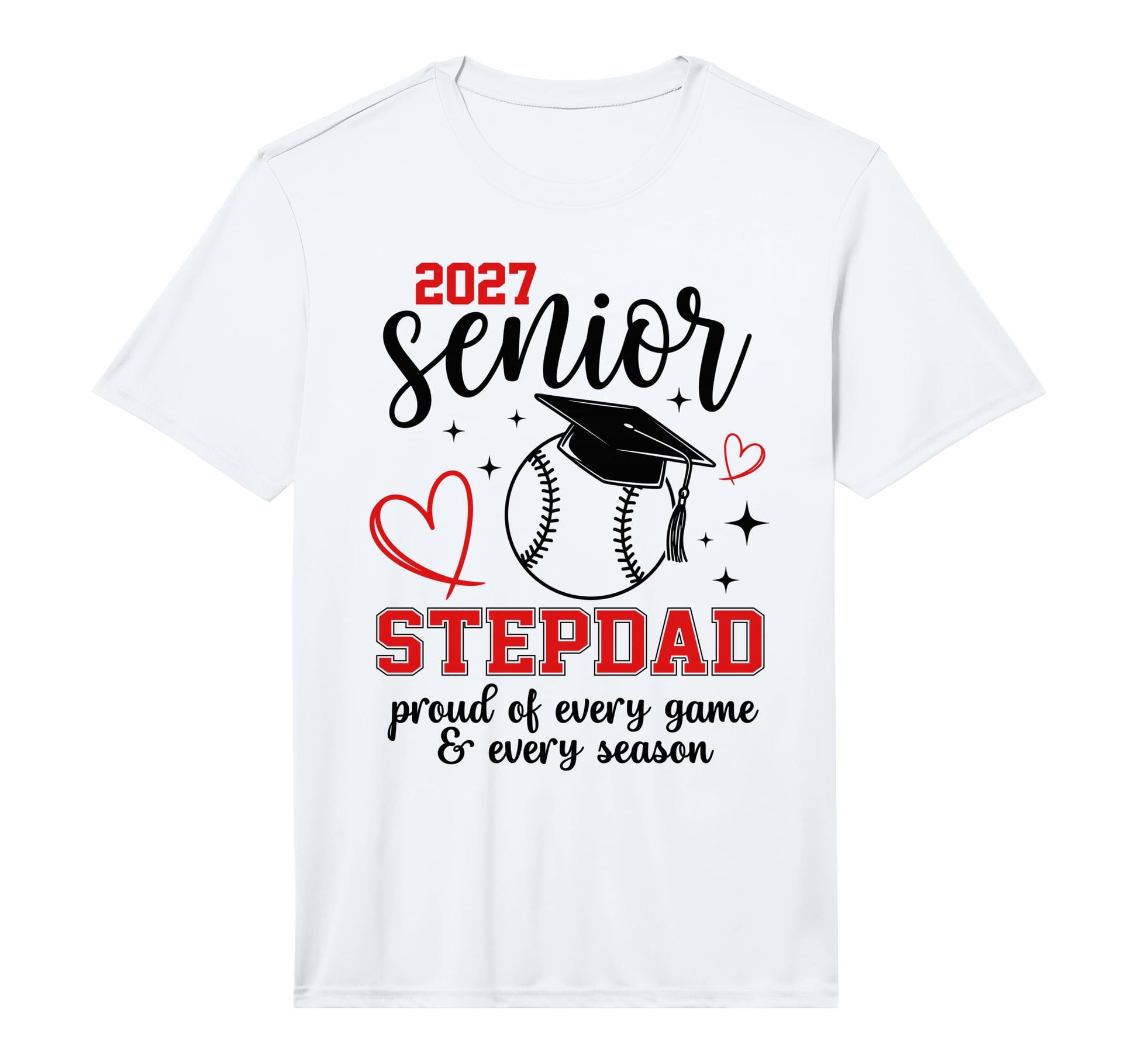2027 Senior Baseball Stepdad Proud T-Shirt - Aesthetic Graphic Men Women - T-Shirt, Sweatshirt, Hoodie