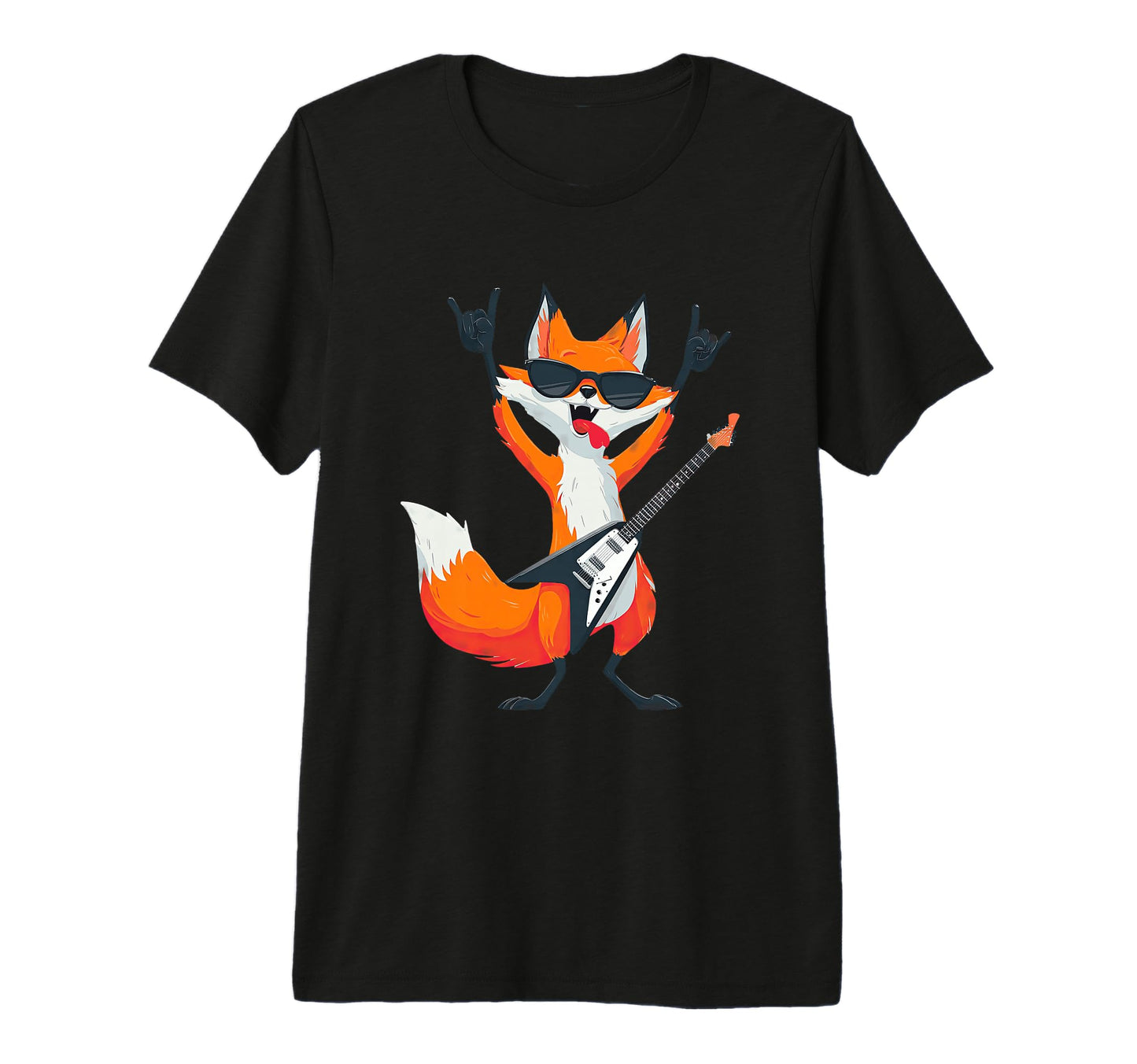 Funny Rock Fox Guitar Player Animal T-Shirt - Fun Novelty Design Unisex - T-Shirt, Sweatshirt, Hoodie