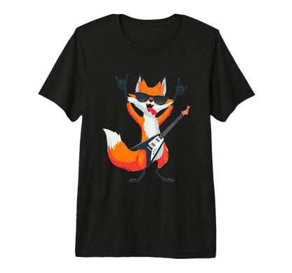 Funny Rock Fox Guitar Player Animal T-Shirt - Fun Novelty Design Unisex - T-Shirt, Sweatshirt, Hoodie