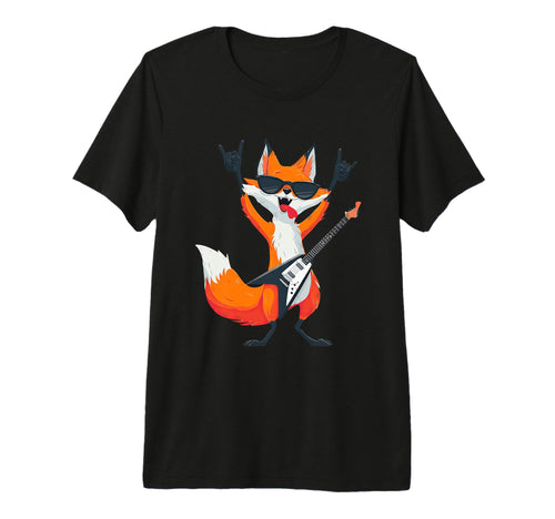 Funny Rock Fox Guitar Player Animal T-Shirt - Fun Novelty Design Unisex - T-Shirt, Sweatshirt, Hoodie