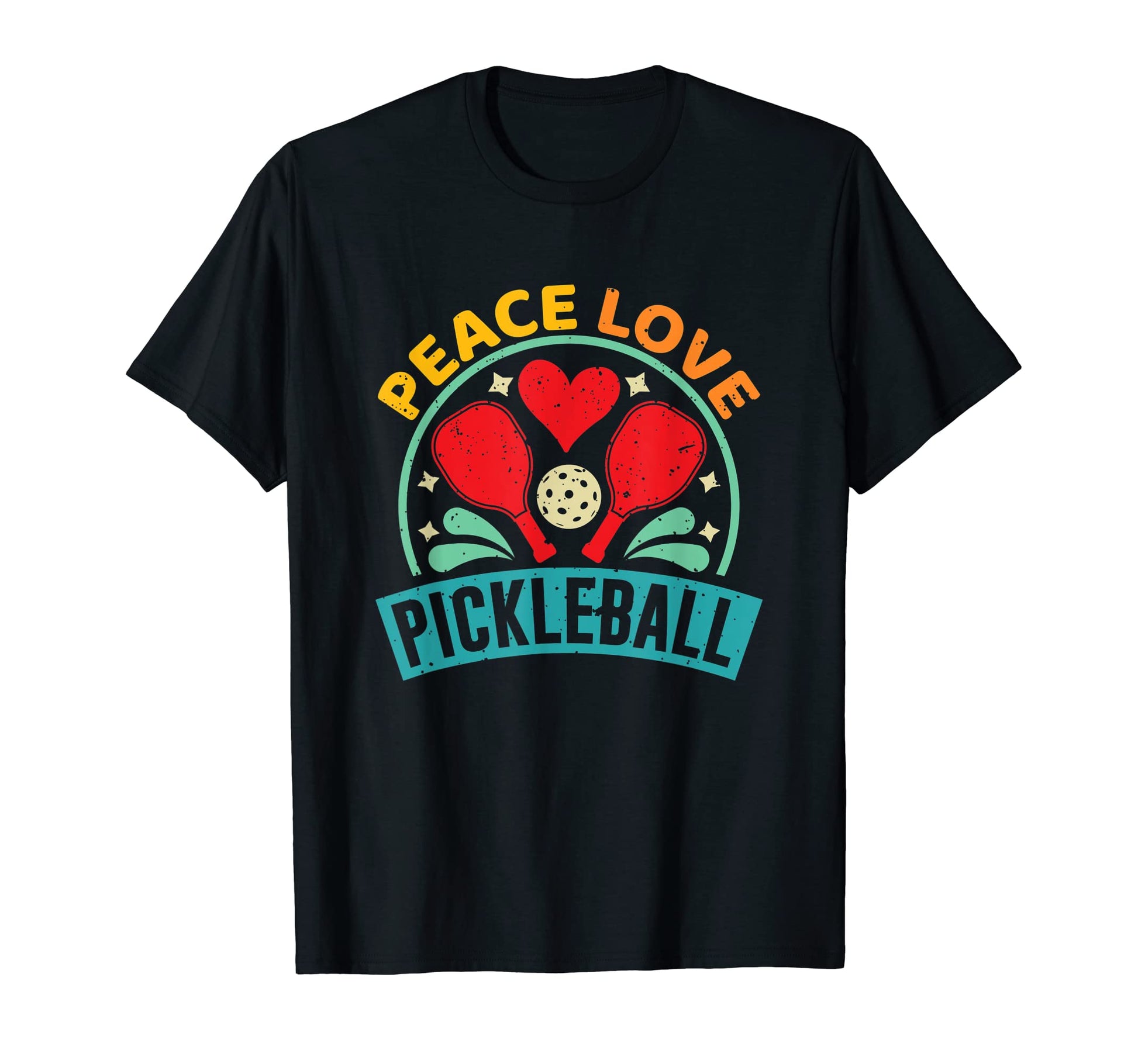 Peace Love Pickleball T-Shirt - Fun Novelty Design for Adults - T-Shirt, Sweatshirt, Hoodie