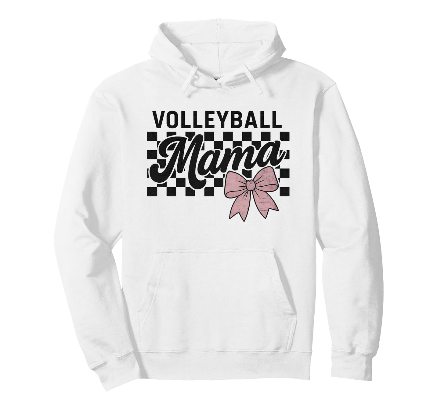 Volleyball Mama Mom Coquette Volleyball Bow Hoodie - Unique Graphic Unisex - T-Shirt, Sweatshirt, Hoodie