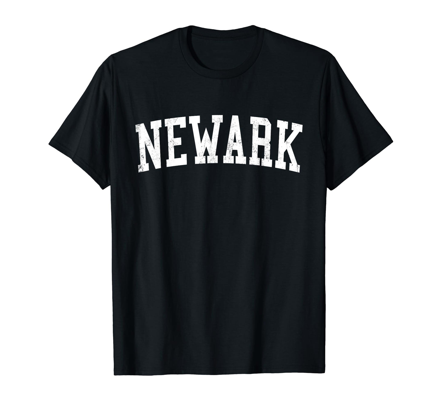 Newark De Distressed White Varsity T-Shirt - Graphic Print for Adults - T-Shirt, Sweatshirt, Hoodie
