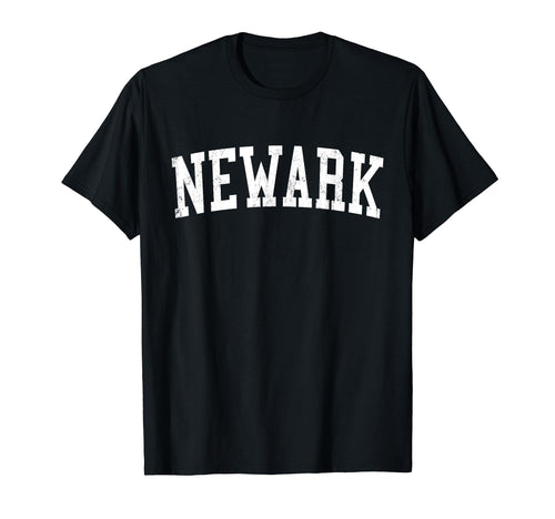 Newark De Distressed White Varsity T-Shirt - Graphic Print for Adults - T-Shirt, Sweatshirt, Hoodie