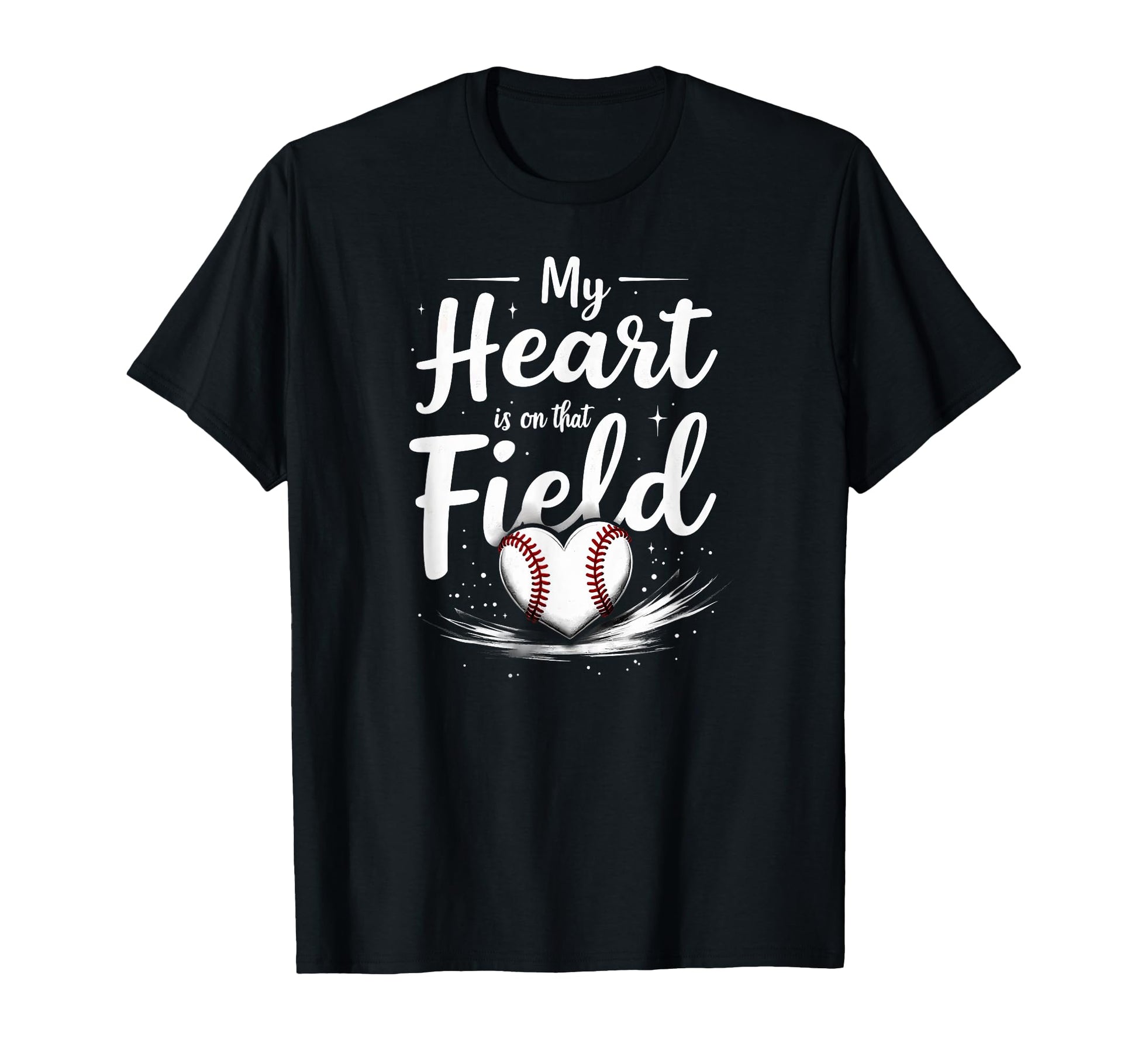 My Heart Is That Field Softball Dad T-Shirt - Casual Everyday Wear Unisex - T-Shirt, Sweatshirt, Hoodie