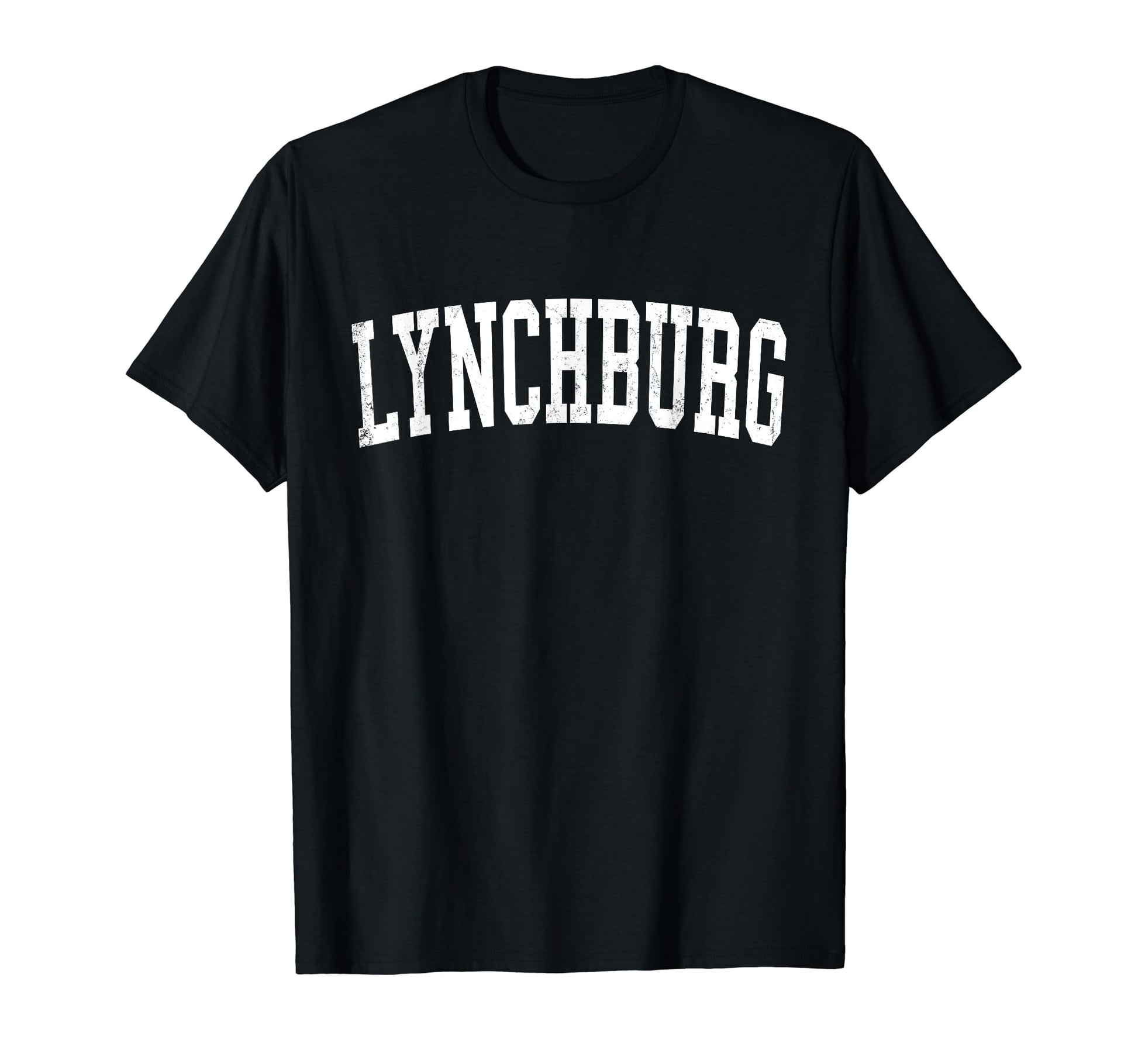 Lynchburg Va Distressed White Varsity T-Shirt - Graphic Print Men Women - T-Shirt, Sweatshirt, Hoodie