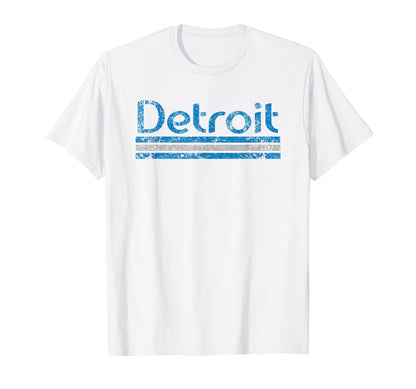 Detroit Michigan Weathered Stripe T-Shirt - Streetwear Style for Adults - T-Shirt, Sweatshirt, Hoodie