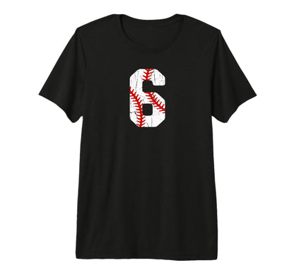Baseball Player Jersey Number 6 6 T-Shirt - Custom Art Print for Adults - T-Shirt, Sweatshirt, Hoodie