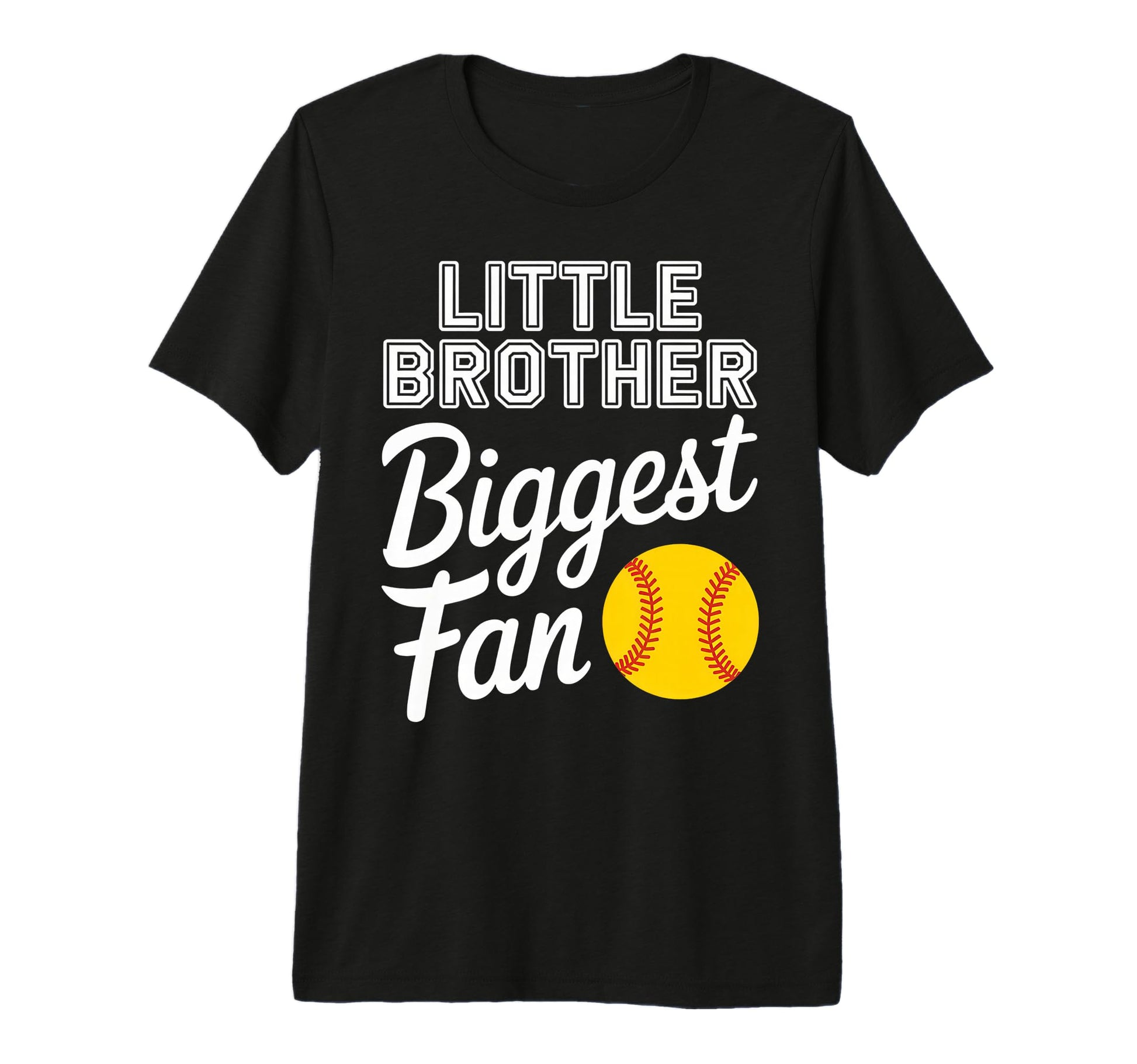 Little Brother Biggest Fan Baseball T-Shirt - Minimalist Print Men Women - T-Shirt, Sweatshirt, Hoodie