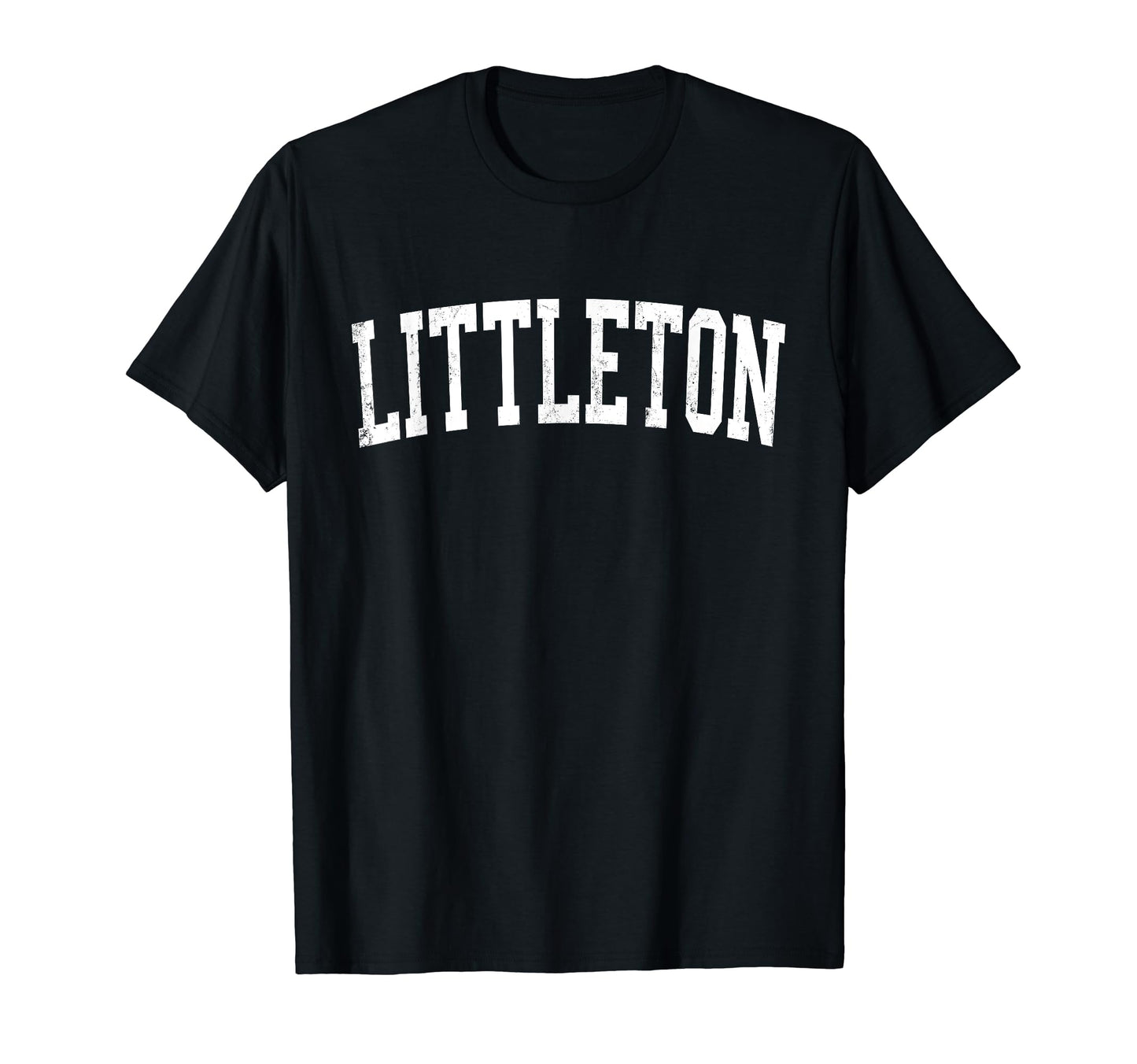 Littleton Co Distressed White Varsity T-Shirt - Graphic Print Men Women - T-Shirt, Sweatshirt, Hoodie