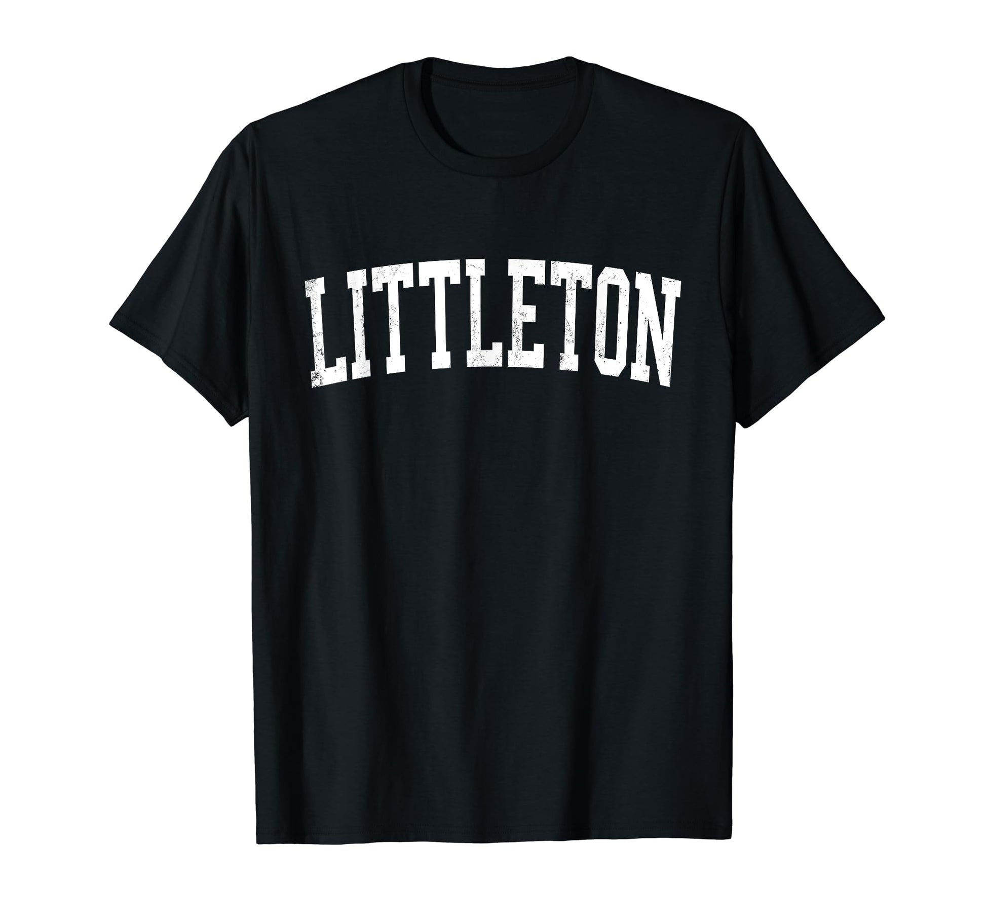 Littleton Co Distressed White Varsity T-Shirt - Graphic Print Men Women - T-Shirt, Sweatshirt, Hoodie