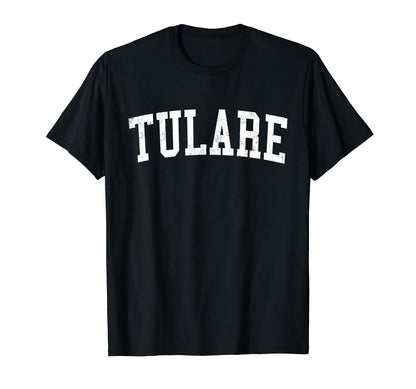 Tulare Ca Distressed White Varsity T-Shirt - Casual Everyday Wear Unisex - T-Shirt, Sweatshirt, Hoodie