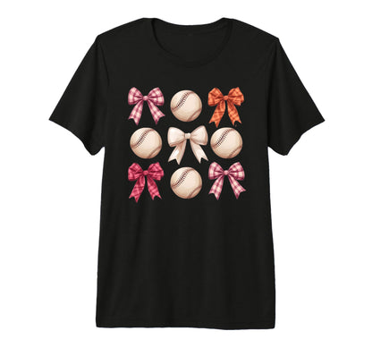 Baseball Coquette Bow Mom Sister Tri T-Shirt - Streetwear Style Men Women - T-Shirt, Sweatshirt, Hoodie