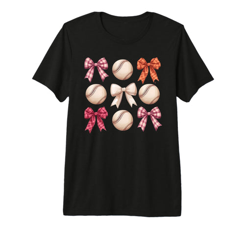 Baseball Coquette Bow Mom Sister Tri T-Shirt - Streetwear Style Men Women - T-Shirt, Sweatshirt, Hoodie