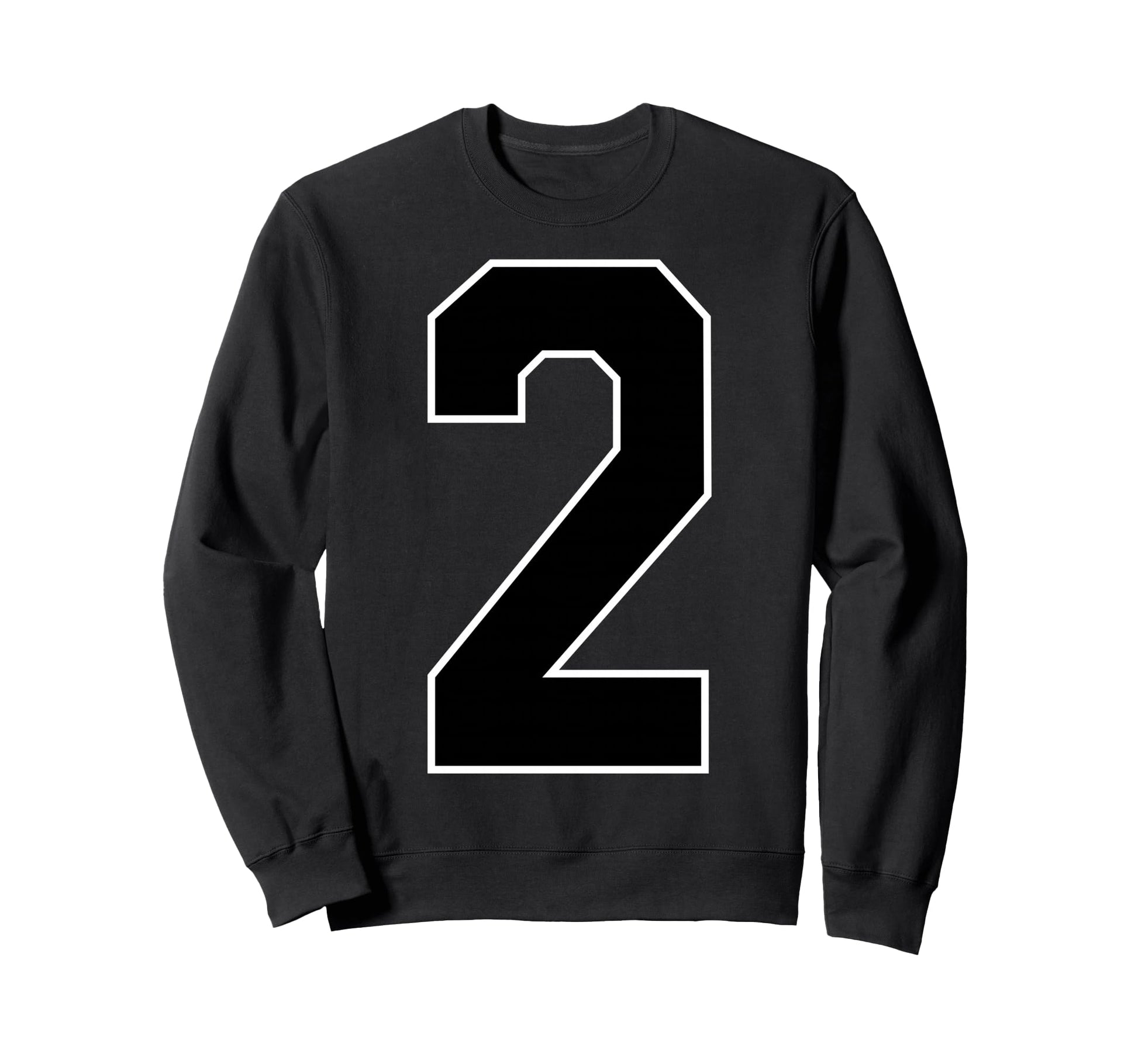 White Black Sports Team Number 2 Sweatshirt - Graphic Print for Adults - T-Shirt, Sweatshirt, Hoodie