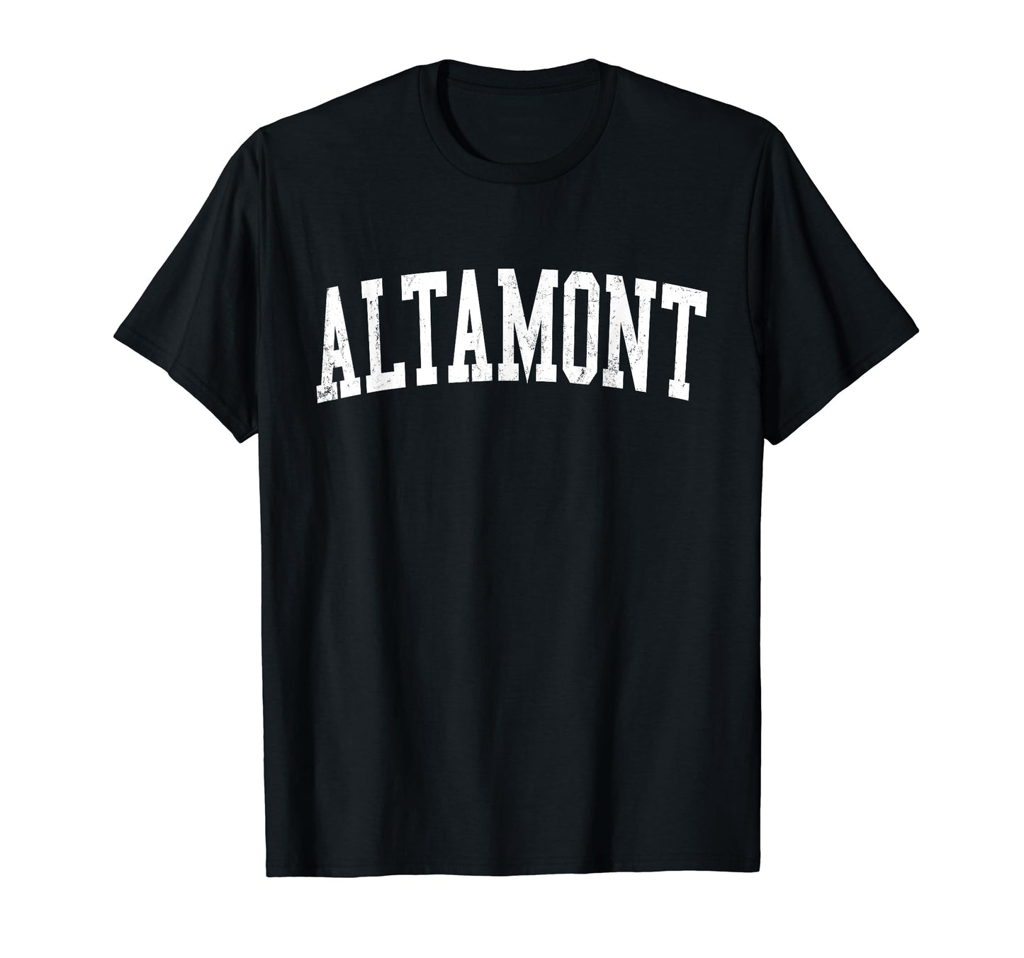 Altamont Or Distressed White Varsity T-Shirt - Casual Everyday Wear Unisex - T-Shirt, Sweatshirt, Hoodie