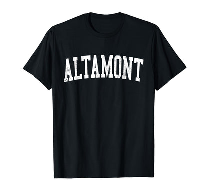 Altamont Or Distressed White Varsity T-Shirt - Casual Everyday Wear Unisex - T-Shirt, Sweatshirt, Hoodie