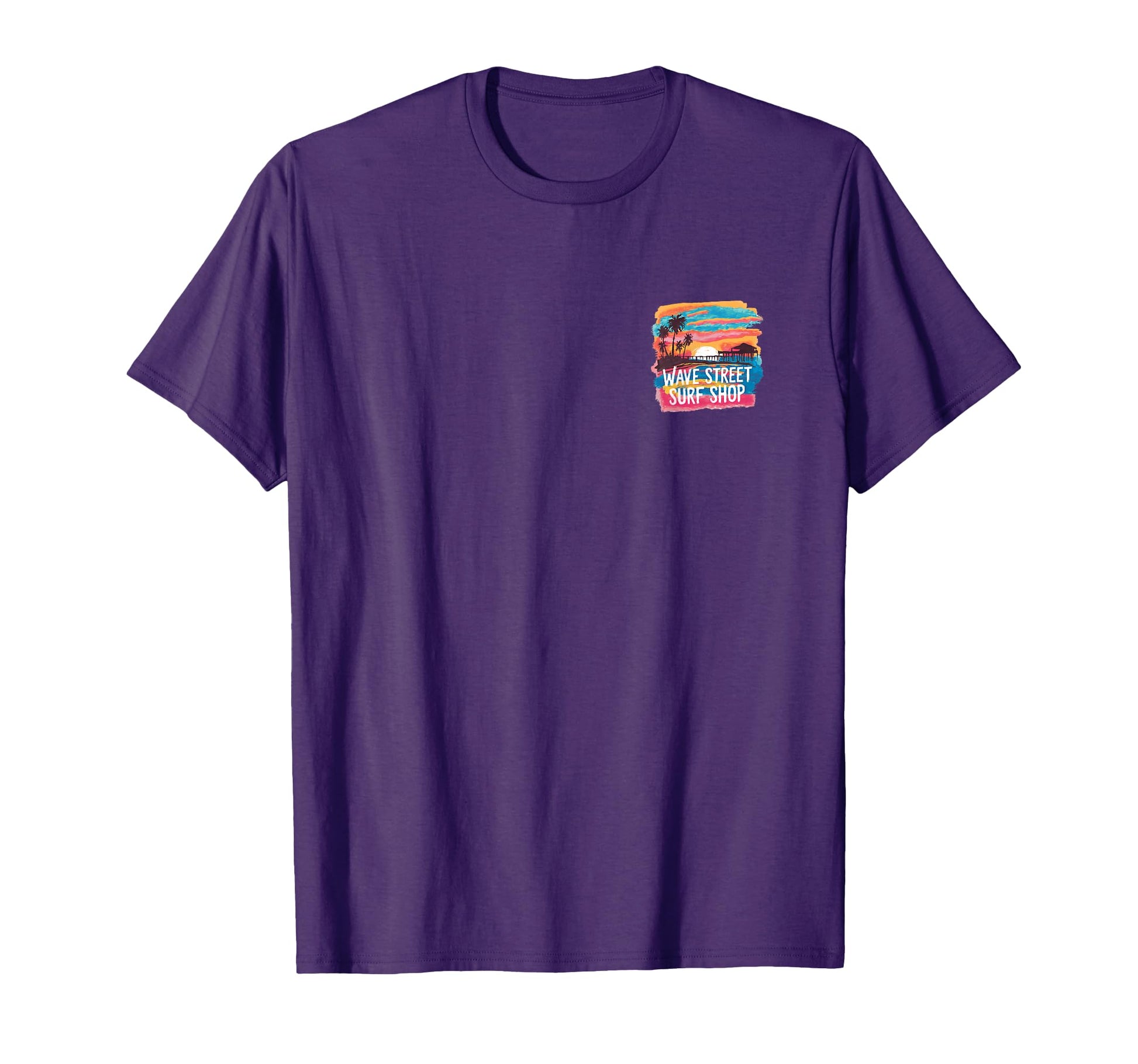 Wave Street Surf Shop Sunset Silhouette T-Shirt - Unique Graphic for Adults - T-Shirt, Sweatshirt, Hoodie