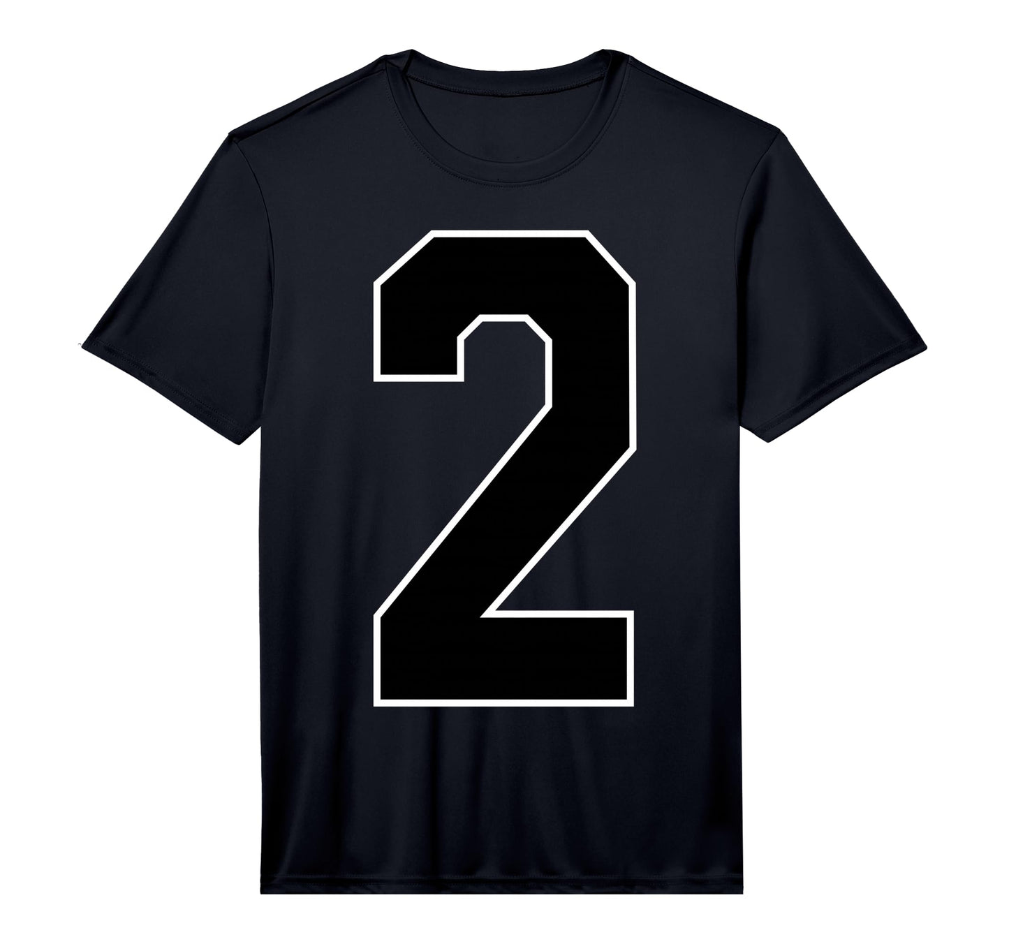 White Black Sports Team Number 2 T-Shirt - Unique Graphic Unisex - T-Shirt, Sweatshirt, Hoodie