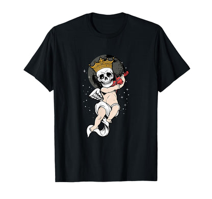 Skeleton Skull Angel Sad Aesthetic T-Shirt - Minimalist Print Men Women - T-Shirt, Sweatshirt, Hoodie