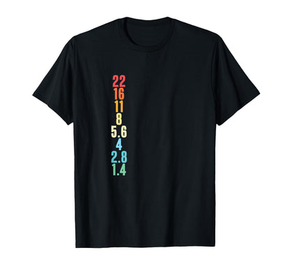 Photography Camera Settings T-Shirt - Novelty Apparel for Adults - T-Shirt, Sweatshirt, Hoodie