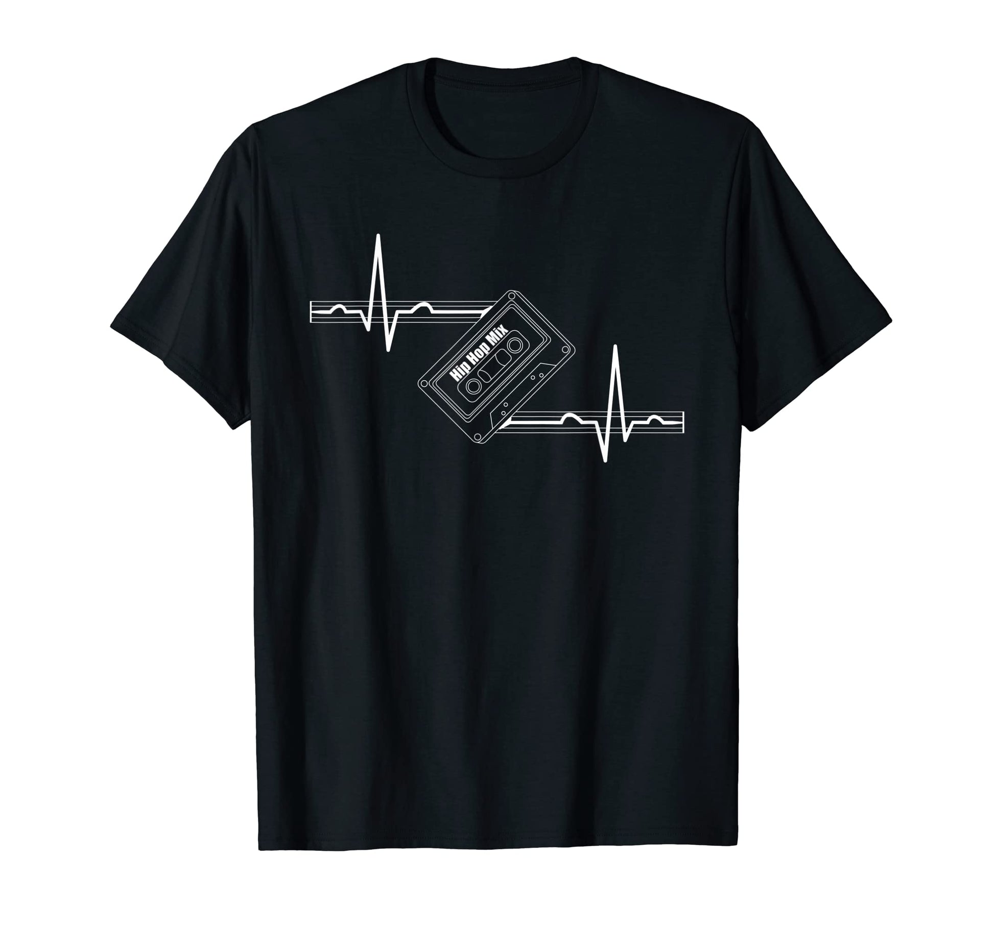 Hip Hop Rap Mix Heartbeat Cassette Music T-Shirt - Custom Art Print Unisex - T-Shirt, Sweatshirt, Hoodie