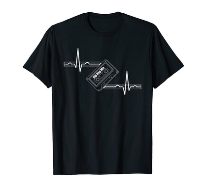 Hip Hop Rap Mix Heartbeat Cassette Music T-Shirt - Custom Art Print Unisex - T-Shirt, Sweatshirt, Hoodie