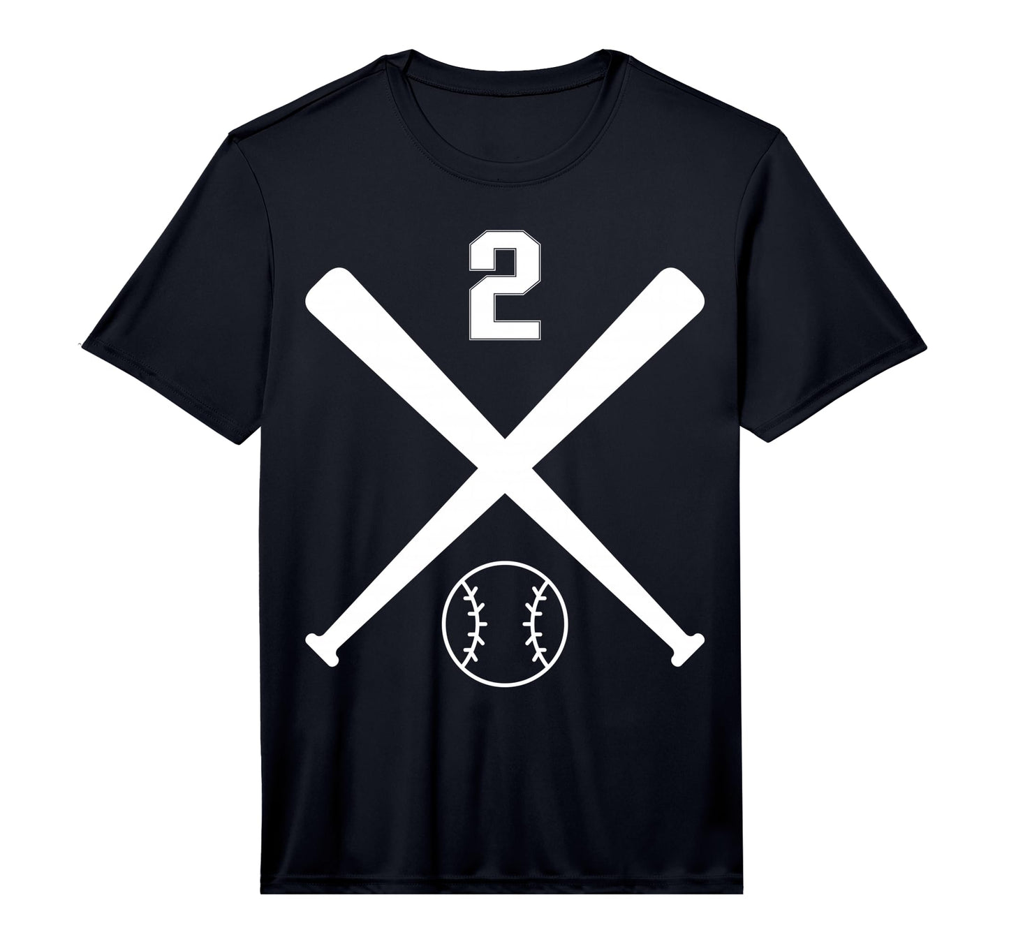 Baseball Softball Number 2 Performance T-Shirt - Aesthetic Graphic Unisex - T-Shirt, Sweatshirt, Hoodie