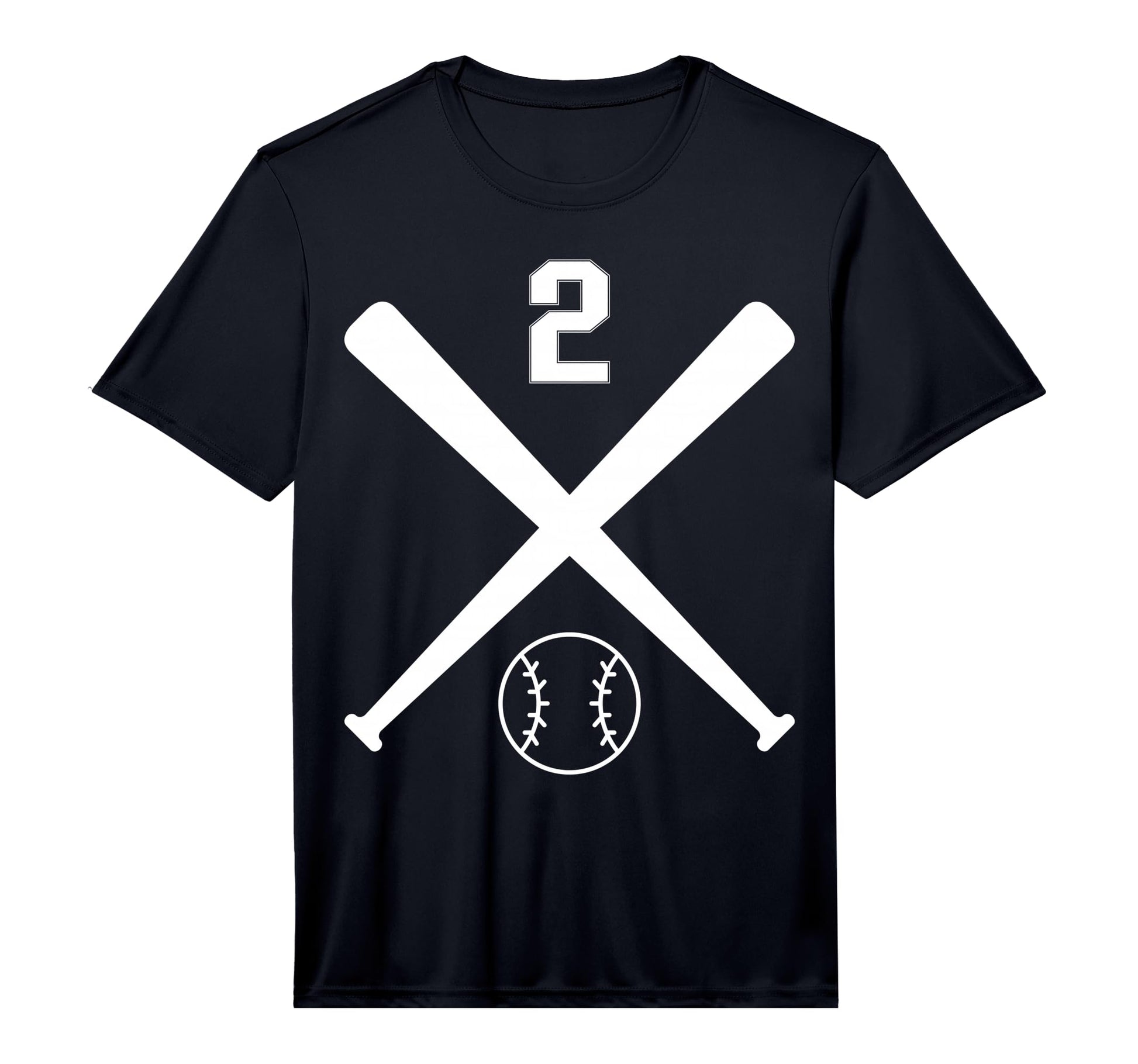 Baseball Softball Number 2 Performance T-Shirt - Aesthetic Graphic Unisex - T-Shirt, Sweatshirt, Hoodie