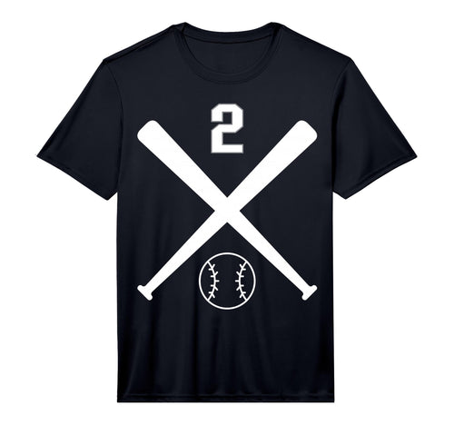 Baseball Softball Number 2 Performance T-Shirt - Aesthetic Graphic Unisex - T-Shirt, Sweatshirt, Hoodie