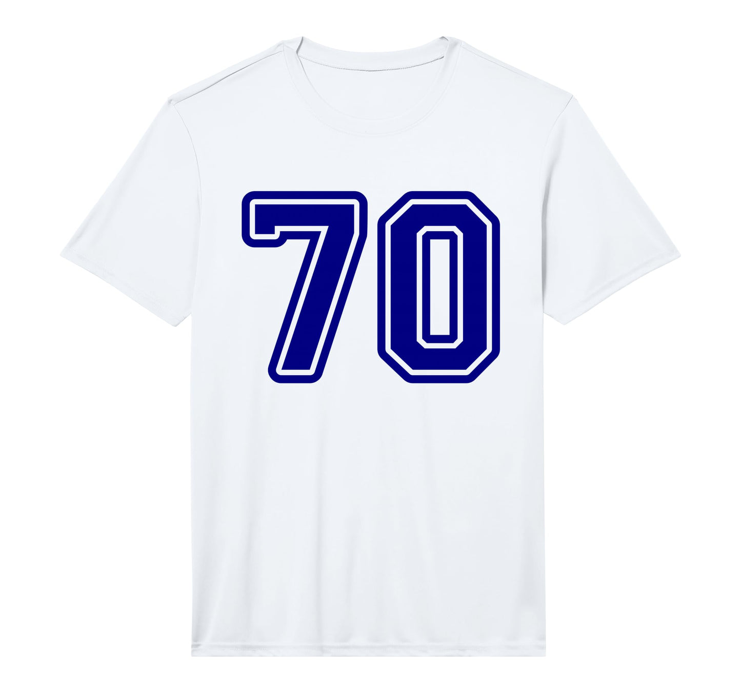 Number 70 Blue Sports Team Varsity T-Shirt - Novelty Apparel Men Women - T-Shirt, Sweatshirt, Hoodie