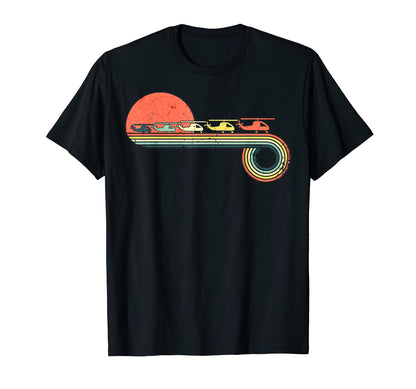 Helicopter Sunset Rainbow T-Shirt - Unique Graphic Men Women - T-Shirt, Sweatshirt, Hoodie