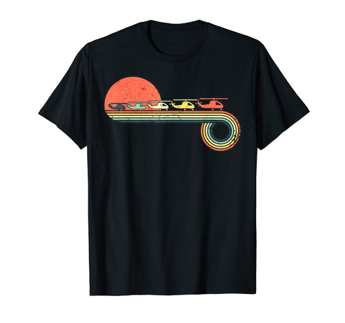 Helicopter Sunset Rainbow T-Shirt - Unique Graphic Men Women - T-Shirt, Sweatshirt, Hoodie