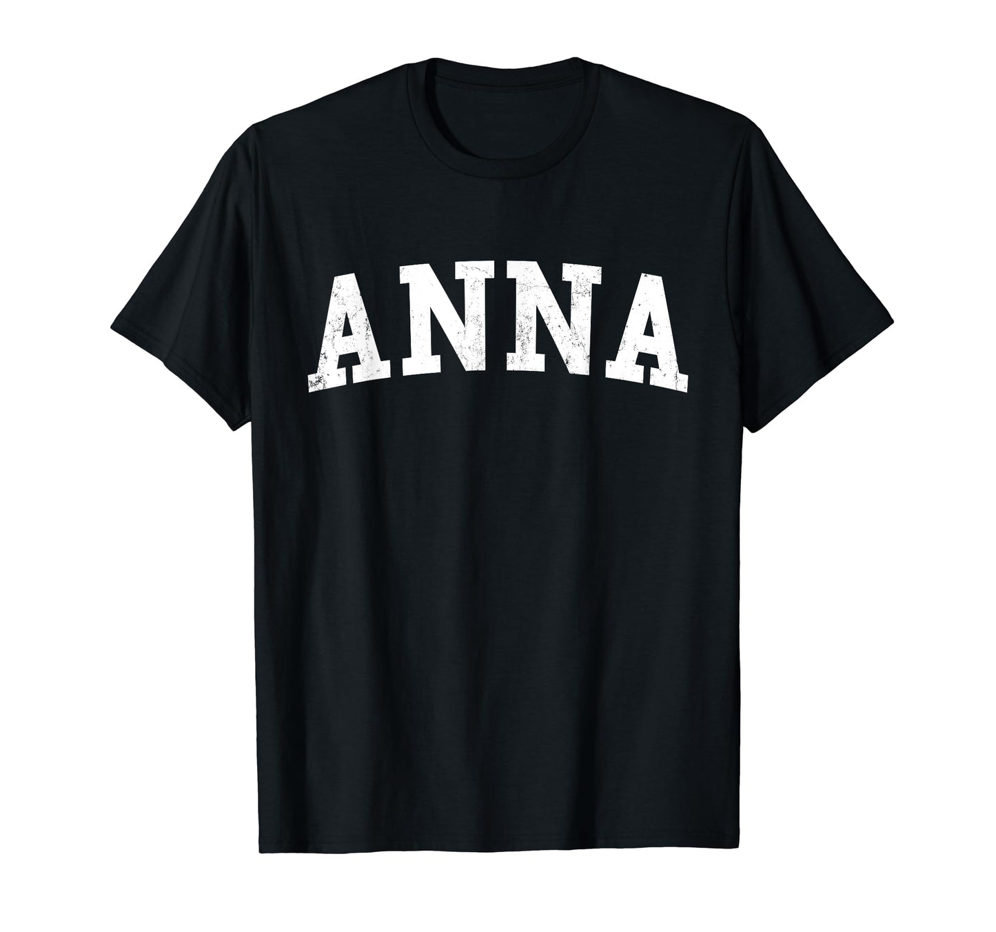 Anna Tx Distressed White Varsity T-Shirt - Aesthetic Graphic for Adults - T-Shirt, Sweatshirt, Hoodie