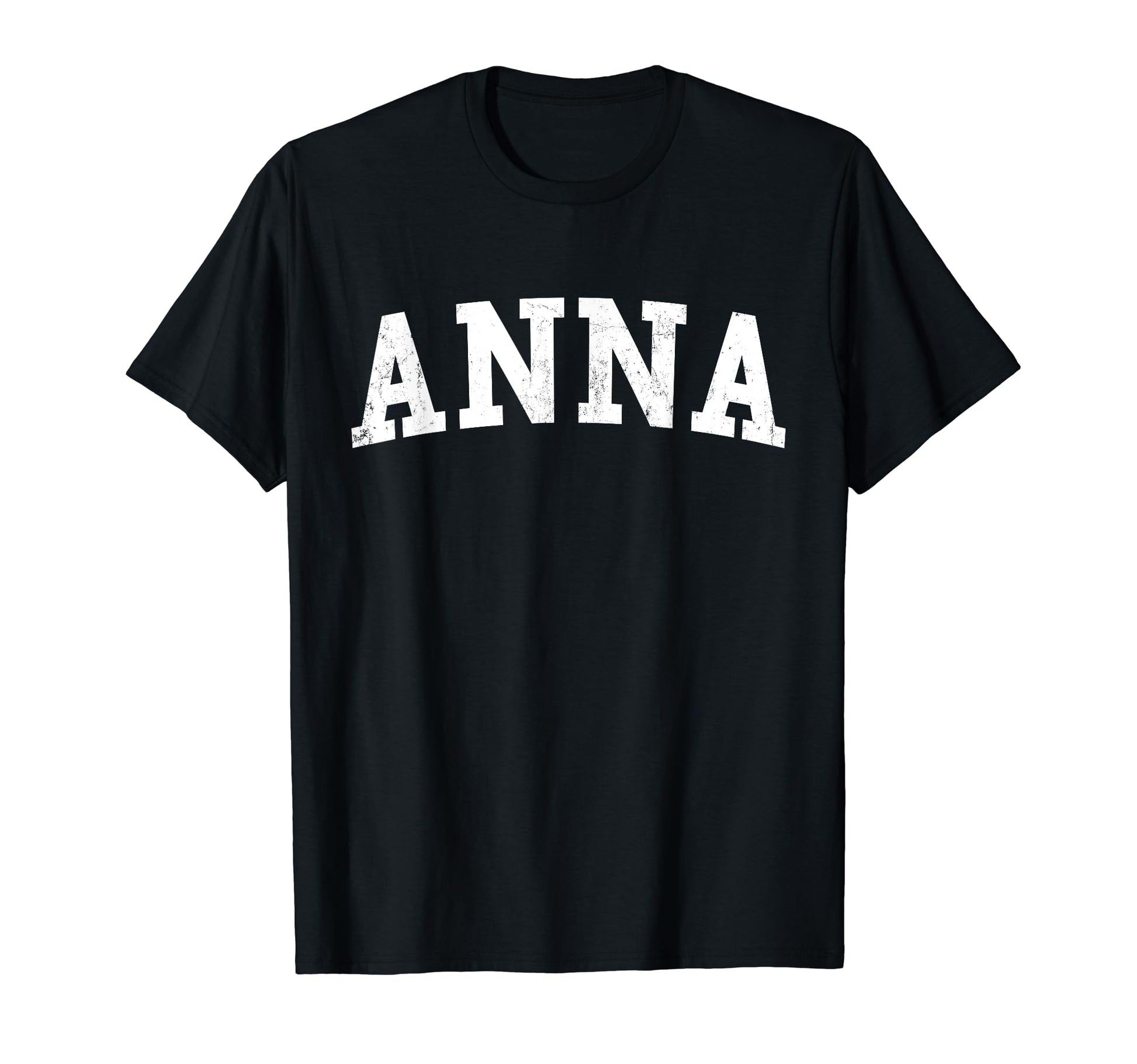 Anna Tx Distressed White Varsity T-Shirt - Aesthetic Graphic for Adults - T-Shirt, Sweatshirt, Hoodie