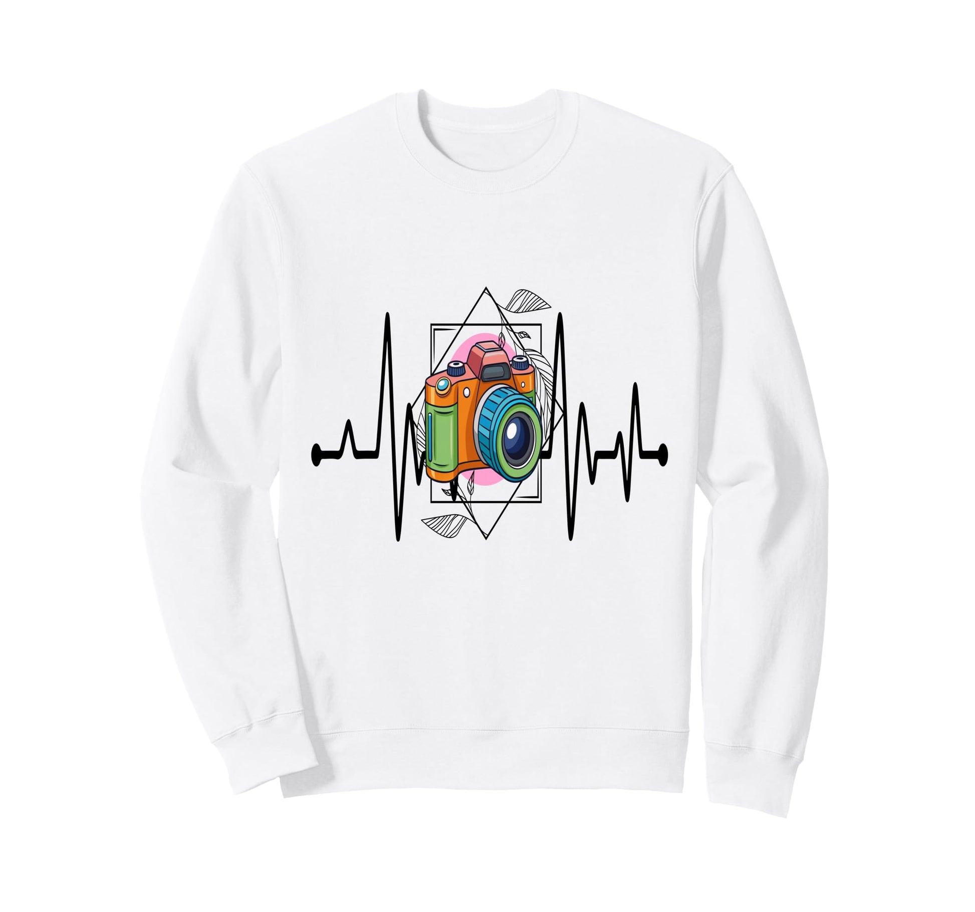Womens Funny Camera Heartbeat Sweatshirt - Casual Everyday Wear for Adults - T-Shirt, Sweatshirt, Hoodie