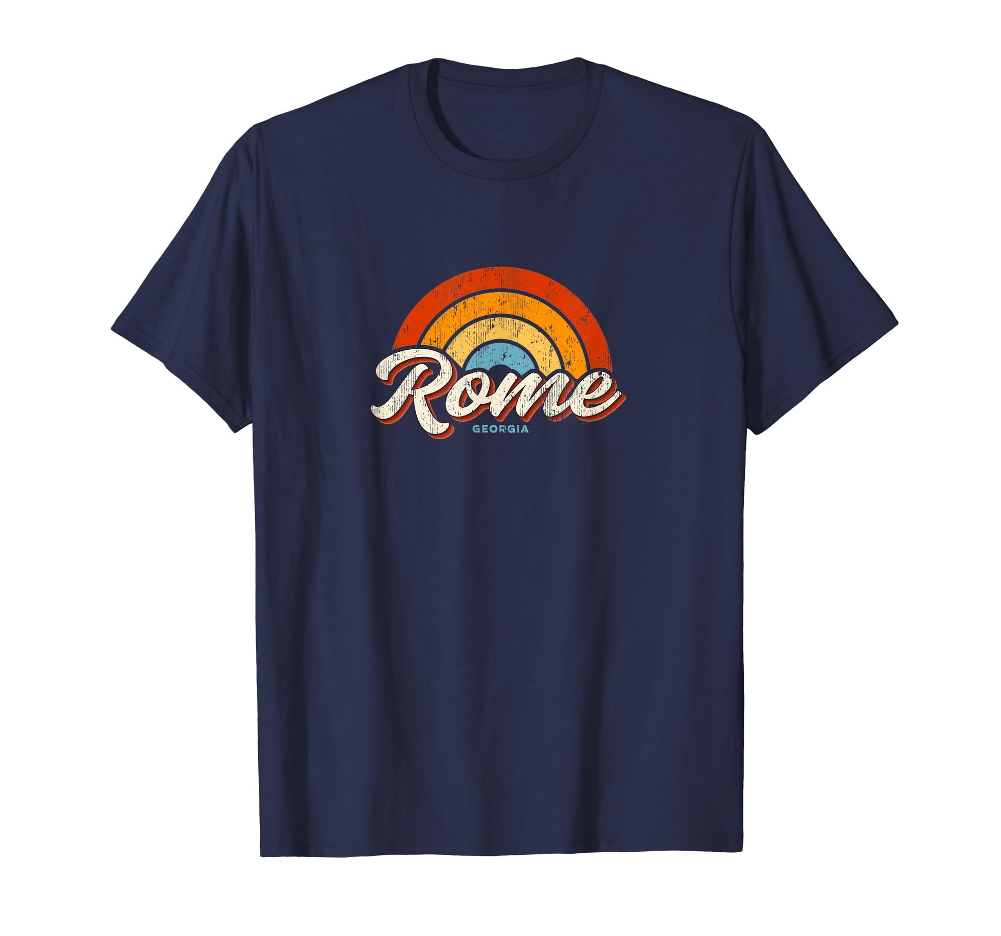 Rome Georgia Ga Rainbow 70S T-Shirt - Aesthetic Graphic Unisex - T-Shirt, Sweatshirt, Hoodie
