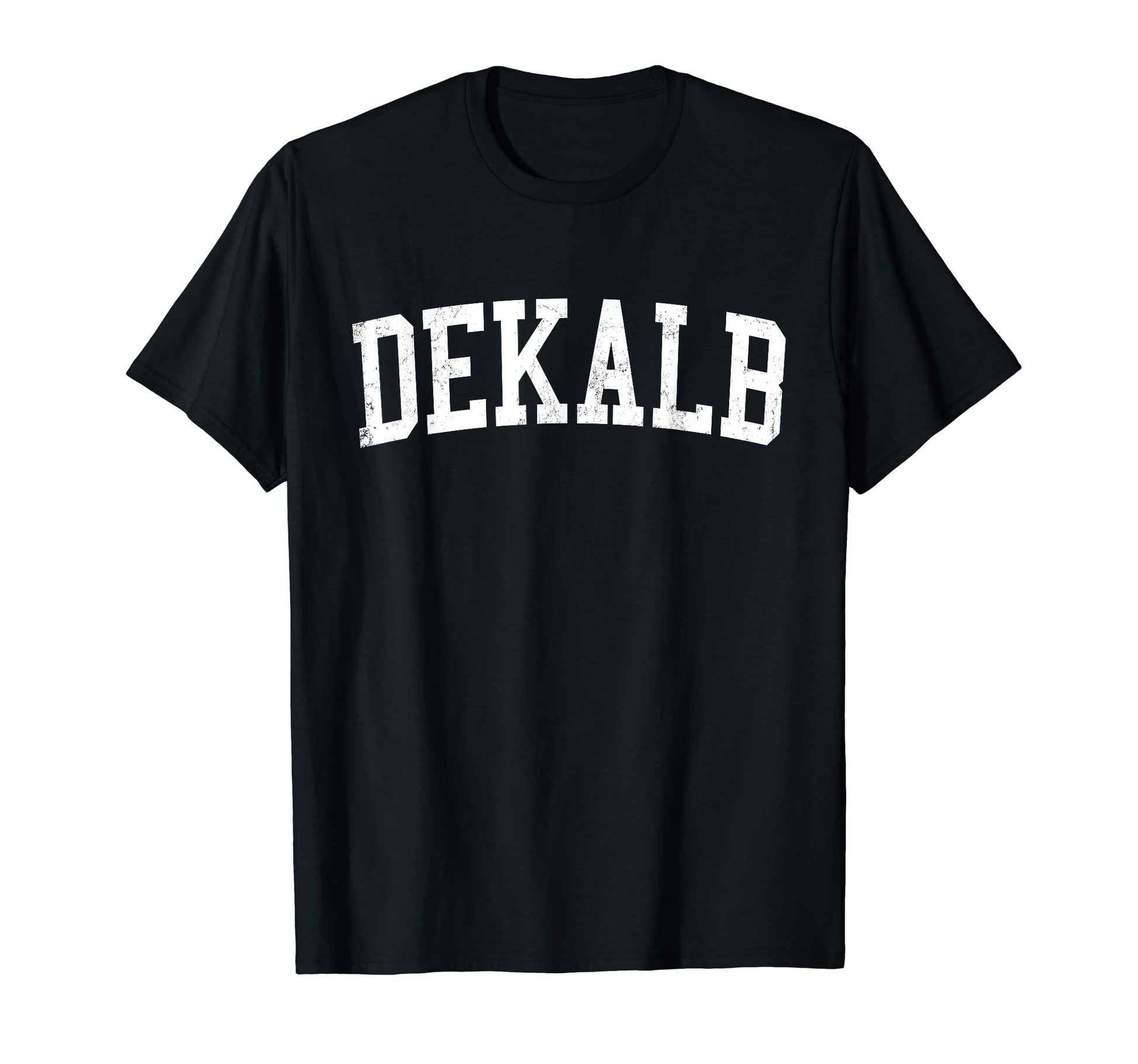 Dekalb Il Distressed White Varsity T-Shirt - Minimalist Print Unisex - T-Shirt, Sweatshirt, Hoodie
