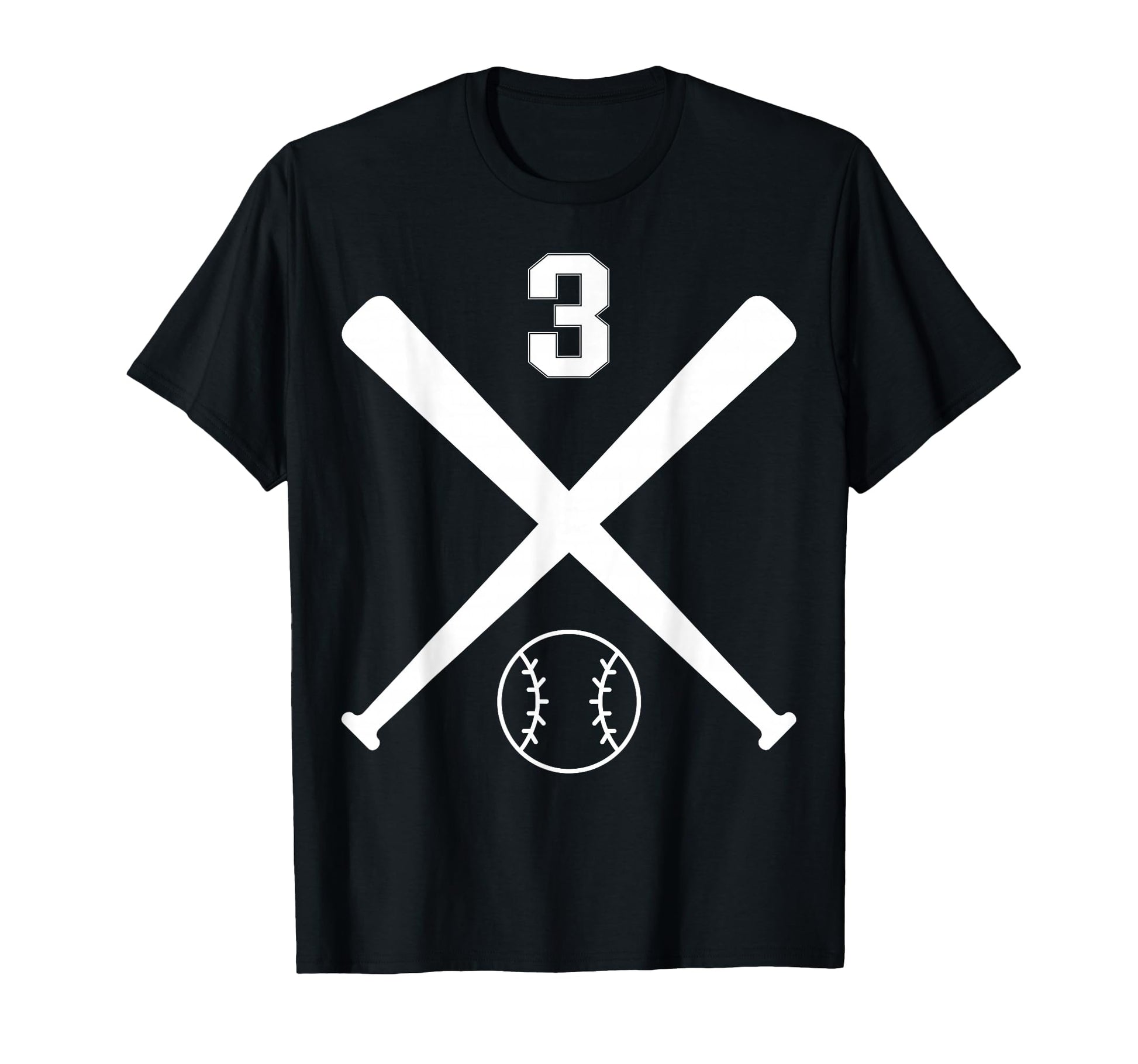 Baseball Softball Number 3 T-Shirt - Streetwear Style Unisex - T-Shirt, Sweatshirt, Hoodie