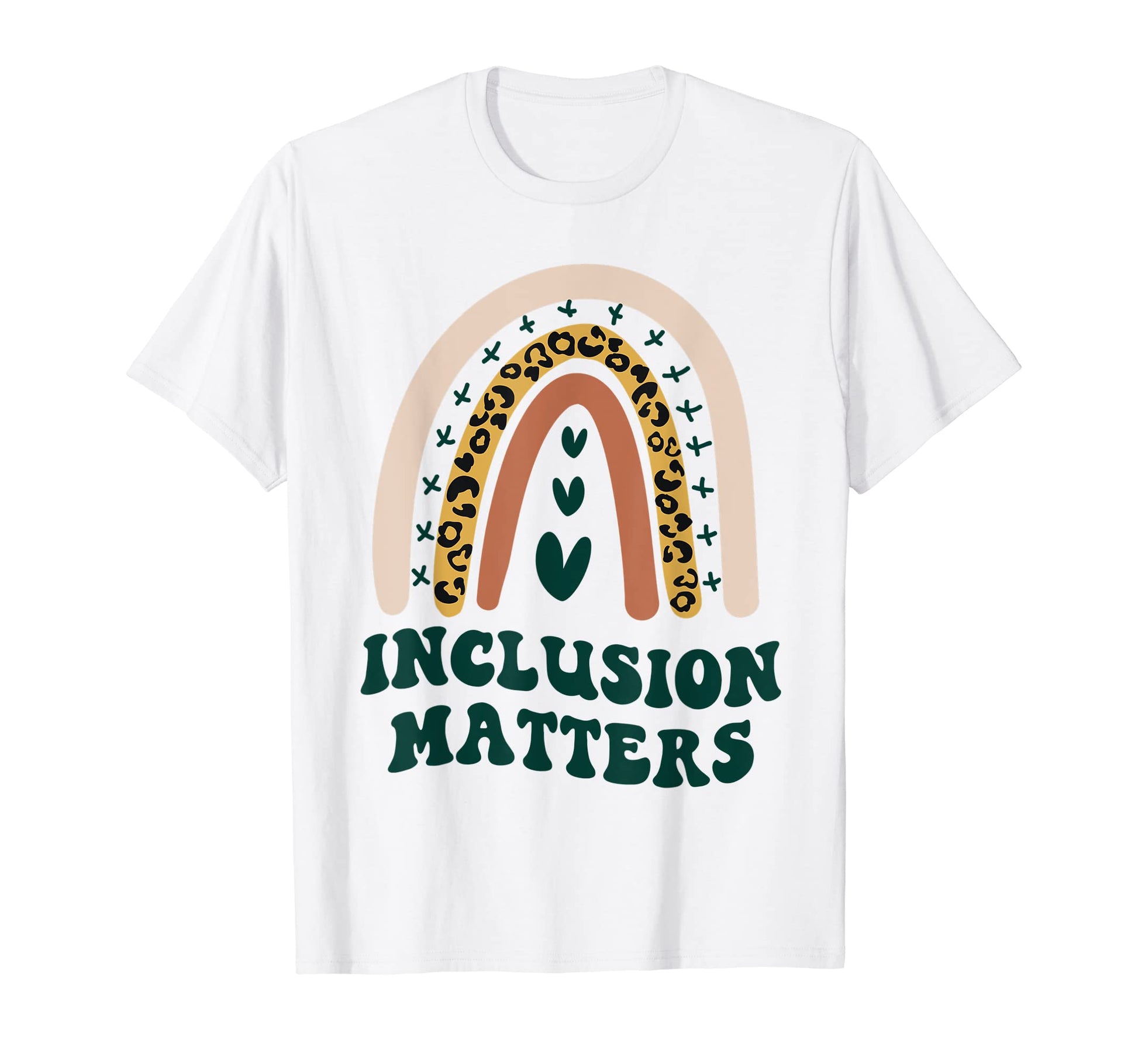 Inclusion Matters Boho Rainbow Leopard T-Shirt - Unique Graphic Men Women - T-Shirt, Sweatshirt, Hoodie