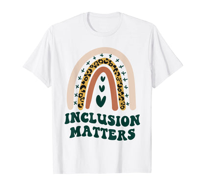 Inclusion Matters Boho Rainbow Leopard T-Shirt - Unique Graphic Men Women - T-Shirt, Sweatshirt, Hoodie