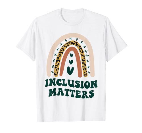 Inclusion Matters Boho Rainbow Leopard T-Shirt - Unique Graphic Men Women - T-Shirt, Sweatshirt, Hoodie