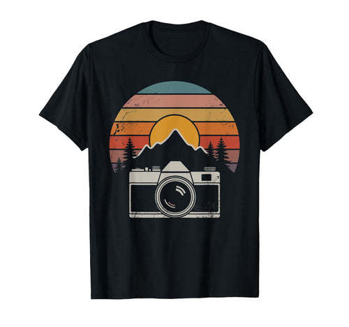 Photography Camera Sunset T-Shirt - Minimalist Print for Adults - T-Shirt, Sweatshirt, Hoodie