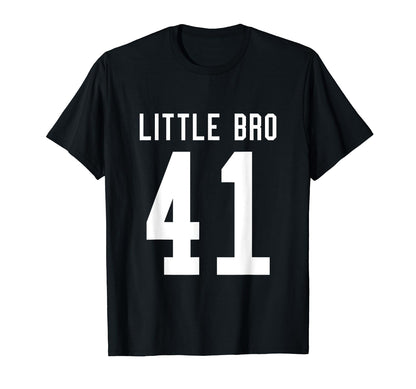 Number 41 Little Bro Biggest Fan Football T-Shirt - Graphic Print Unisex - T-Shirt, Sweatshirt, Hoodie