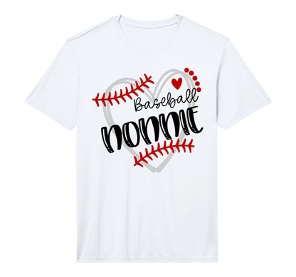 Personalized Baseball Heart Nonnie T-Shirt - Graphic Print Men Women - T-Shirt, Sweatshirt, Hoodie