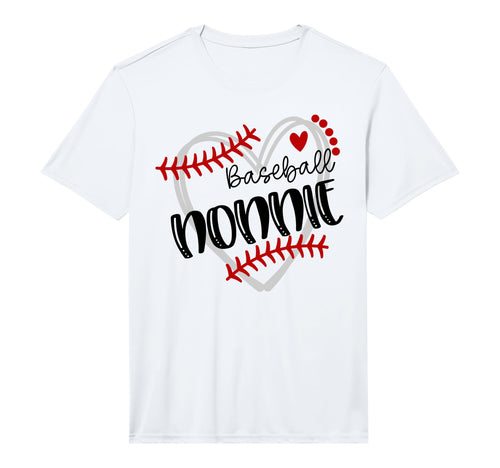 Personalized Baseball Heart Nonnie T-Shirt - Graphic Print Men Women - T-Shirt, Sweatshirt, Hoodie
