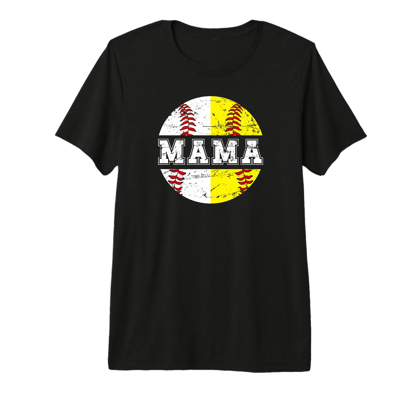 Mama Softball Baseball Mom Baseball T-Shirt - Graphic Print for Adults - T-Shirt, Sweatshirt, Hoodie